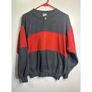 cheetah womens long sleeve grey red pull over sweat shirt size medium